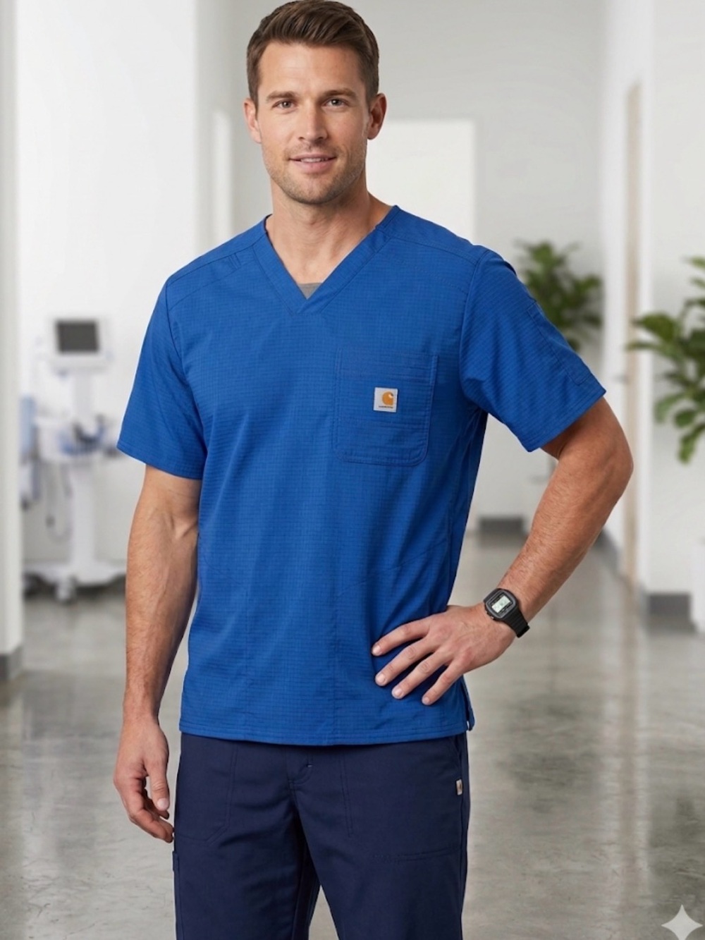 Carhartt Men's Royal Blue V-Neck Pocket Work Tee